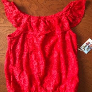 NWT girls forever 21 red lace top! 11/12